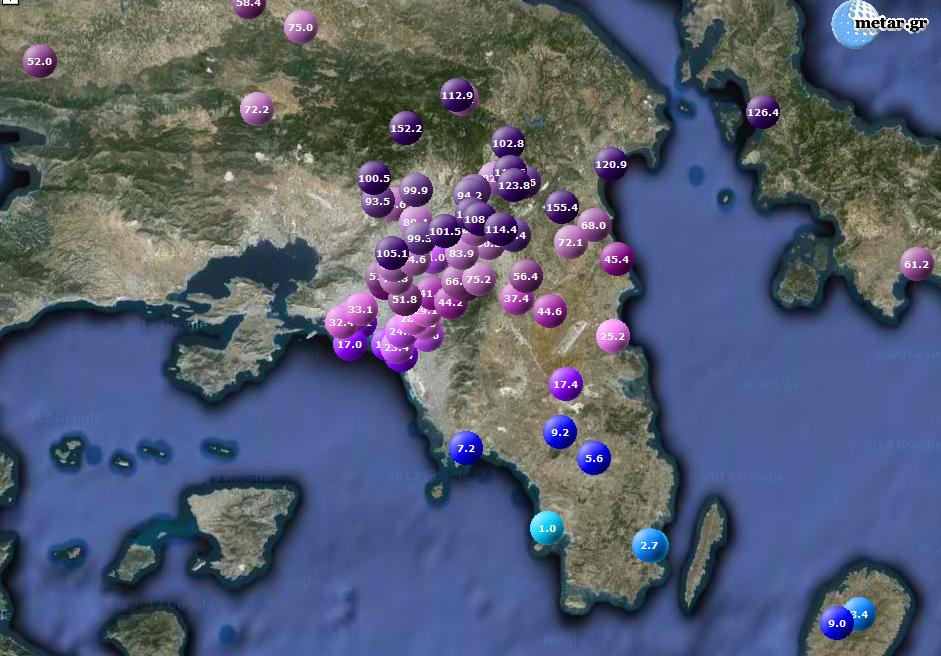 &quot;Πνίγηκε&quot; η Αττική - Πάνω από 150 χιλιοστά βροχής σε μόλις 17 ώρες!