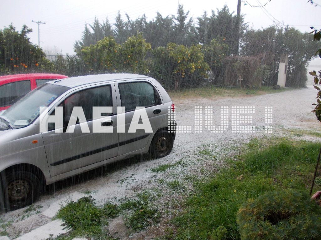 Έντονη χαλαζόπτωση στα Χανάκια - Επιβεβαίωση των προβλέψεων στο ΗΛΕΙΑ Live!