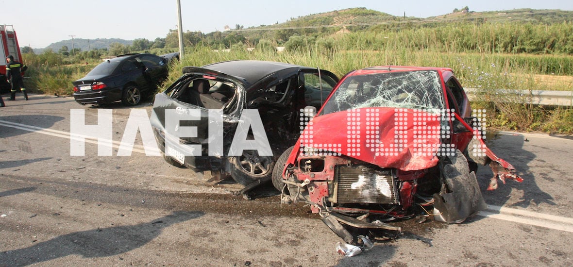 ΕΟ Πύργου - Ολυμπίας: Σοβαρό τροχαίο στο Στρέφι - Τρεις τραυματίες σε καραμπόλα (photos &amp; video)