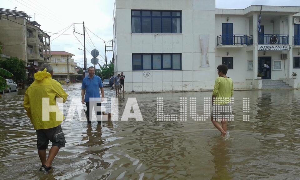 ALERT: Πλημμύρες σε Λεχαινά και Κυλλήνη