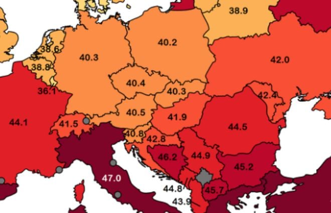 Χάρτης - Καύσωνας: Οι πιο υψηλές θερμοκρασίες που έχουν καταγραφεί στην Ευρώπη