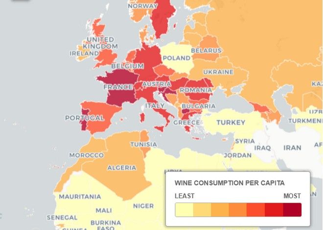 Χάρτης: Σε ποιες χώρες ρέει άφθονο το κρασί - Πόσο καταναλώνουμε στην Ελλάδα;