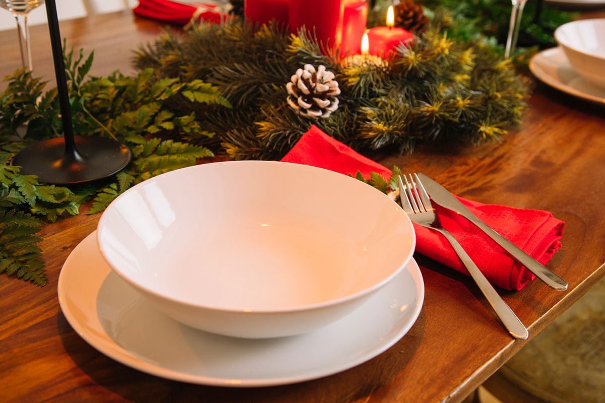 empty plate Xmas dinner