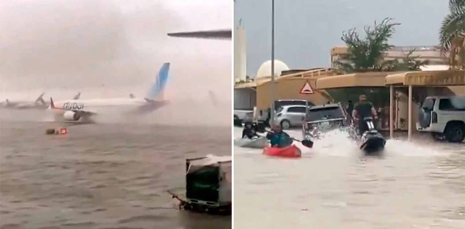 Ντουμπάι: Σκηνικό Αποκάλυψης μετά την καταρρακτώδη βροχή - Χάος στο αεροδρόμιο, ποτάμια οι δρόμοι (video)