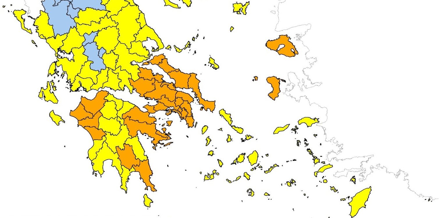 Στο "κόκκινο" η Ηλεία και η μισή Ελλάδα για κίνδυνο πυρκαγιάς την Τρίτη