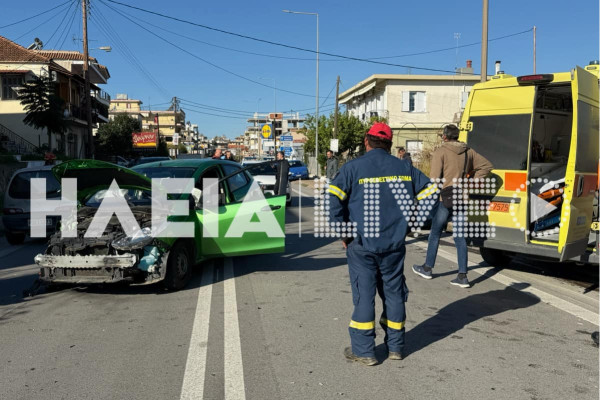 Πύργος: Δύο ελαφρα τραυματίες σε τροχαίο στην οδό Αλφειού