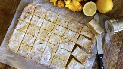 Μπάρες με κρέμα λεμονιού (lemon bars)